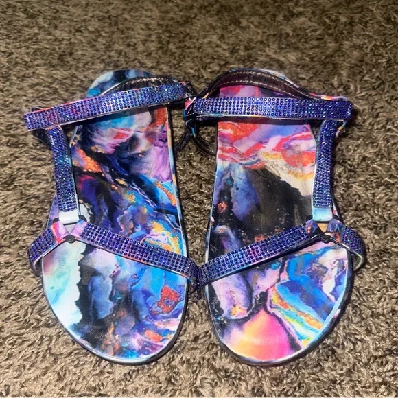 Madden Girl Purple and Blue Cosmic Sandals - Picture 1 of 9